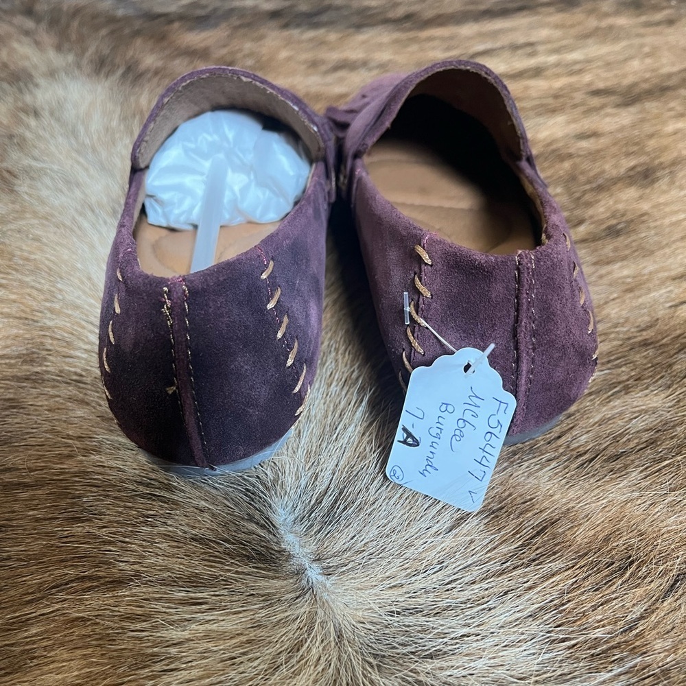 Born Women's Burgundy Suede Loafers - Picture 5 of 7
